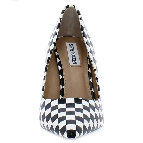 Steve Madden Vala Checkerboard Black White Stiletto Heels Size 10 M ~ NWOB - Picture 5 of 11